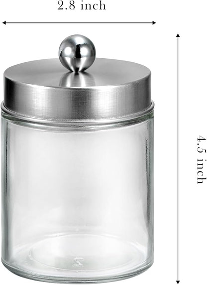 SheeChung 3-Pack Brushed Nickel Glass Apothecary Jars - Image 6