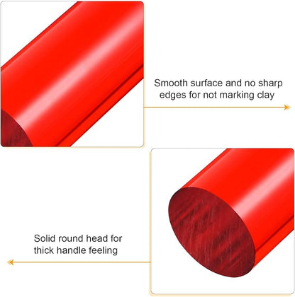 HARFINGTON Acrylic Clay Roller 9 Inch x 1 Inch Solid Non-Stick Plastic Round - Image 4