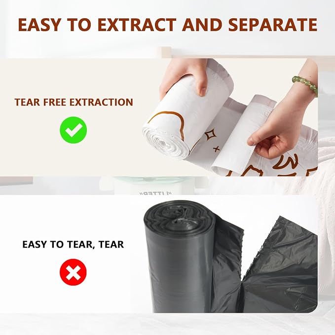4 Gallon Trash Bags with Cute Rabbit Printed & Drawstring, Tear-Resistant Small - Image 3