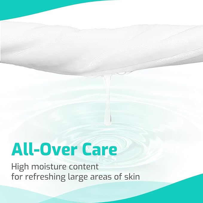SUNKISS Trustplus Wet Wipes for Adult No Rinse, Extra Large 8”x12” Body - Image 4