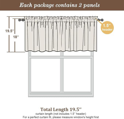 Chyhomenyc Sheer Valances for Windows 2 Pack, Small Window Curtains for Living - Image 2