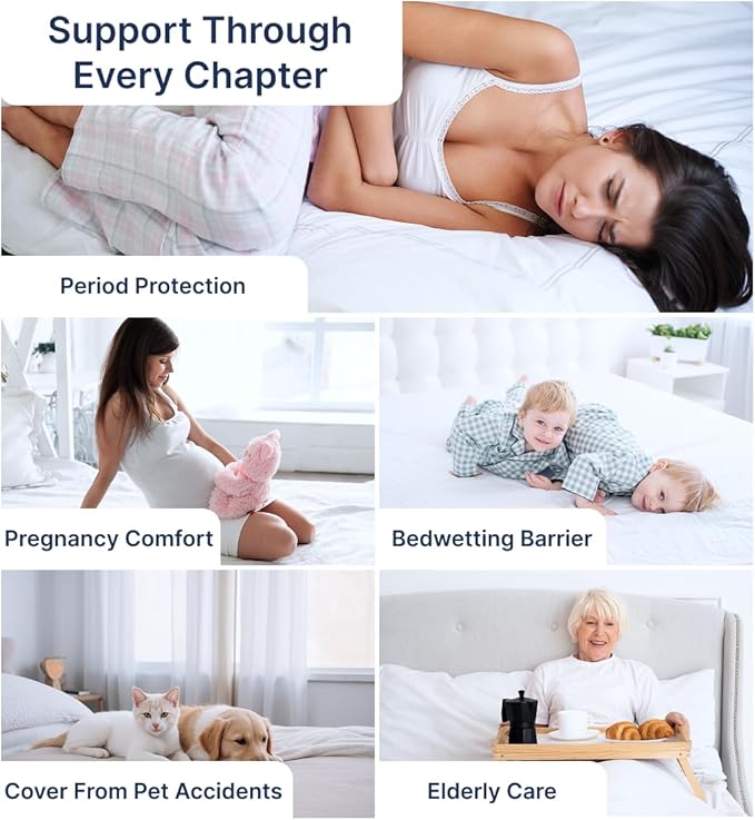 PAULATO BY GA.I.CO Full Waterproof Mattress Protector – Mattress Cover for Full Size Bed – Breathable Noiseless Hypoallergenic Machine Washable – Water Proof Protector with Deep Elastic Skirt
