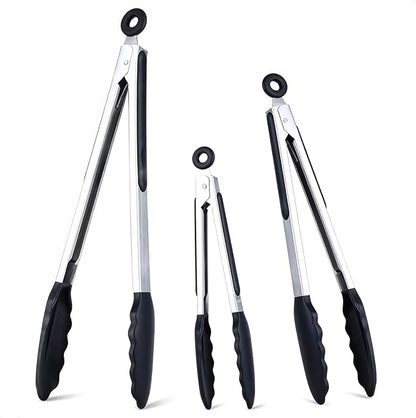 Kitchen Tongs Set of 3, Non-Stick Non-Scratch Heat Resistant Tongs by DAILYKISN