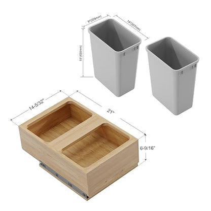 Dowell B18/B21 Wood Base Wastebasket Pullout - Image 6