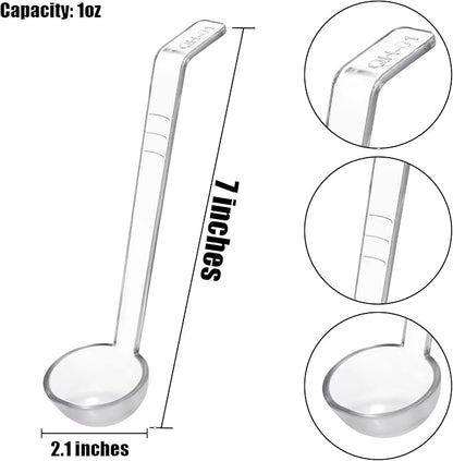 Coloch 20 Pack 1oz Plastic Small Ladle, 7 Inch Clear Mini Ladle Long Handle - Image 2