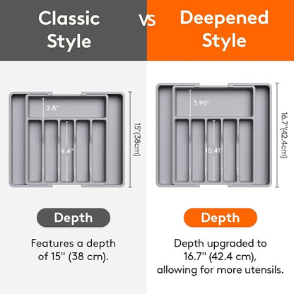 Lifewit Silverware Drawer Organizer, Expandable Utensil Tray - Image 2