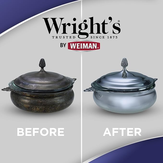 Wright's Silver Cleaner and Polish Cream - 6 Pack - 8 Ounce - Ammonia-Free - Gently Clean and Remove Tarnish without Scratching