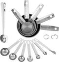 13PCS Measuring Cups and Spoons Set Stainless Steel Measuring Spoons and Cups Stackable Measuring Spoons Set for Dry or Liquid Ingredients
