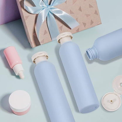 8.8 oz Travel Shampoo Bottles, Refillable Flip Cap Squeeze Bottles for Toiletries, Large Leakage-proof Travel Shampoo and Conditioner Bottles (Blue)