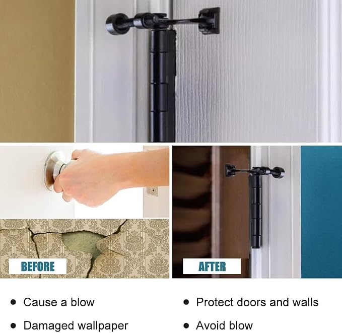 48Pack Hinge Pin Black Door Stopper, Adjustable Heavy Duty Hinge Pin Door Stop - Image 4