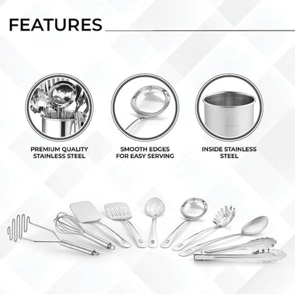 Avador® Premium Set of 10 Stainless Steel Kitchen Tool Set - Image 5