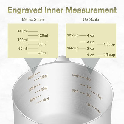 2PCS 2/3Cup Single Measuring Cup, Etched Inner Scale Stainless Steel Measure - Image 3