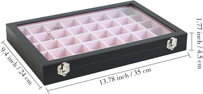Stratalife Jewelry Organizer 40 Grid Pink Black Jewelry Tray - Image 4
