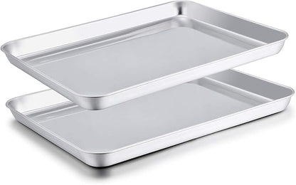 TeamFar Baking Sheet Set of 2, Baking Pans Tray Cookie Sheet Stainless Steel by TeamFar