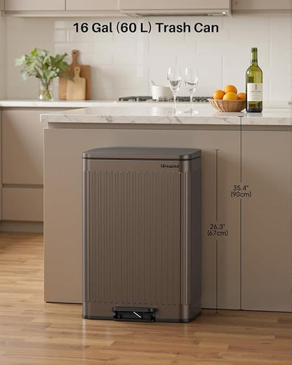 Lovewind 60 Liter/ 16 Gallon Stainless Steel Trash Can - Image 3