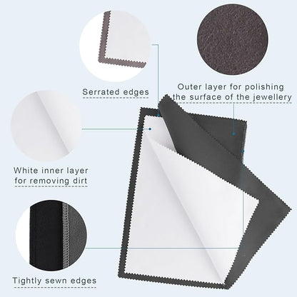 Phinus 3PCS Jewelry Cleaning Cloth, 100% Cotton Jewelry Cloth Polishing - Image 3
