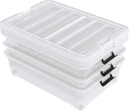 50 Quart Large Clear Plastic Under Bed Storage Bins - Image 7