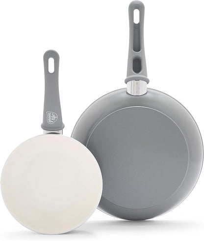 GreenLife Non Stick Fry Pan Set, Non-Toxic PFAS-Free Ceramic Skillets, by GreenLife