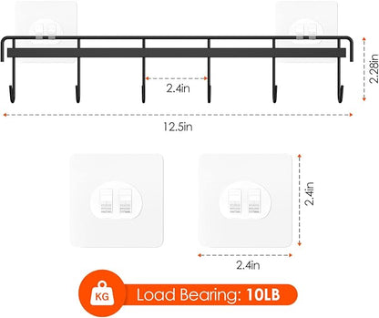 Myfolrena Adhesive Kitchen Hooks Utensil Hanger Holder Hanging Rack 2 Pack - Image 5