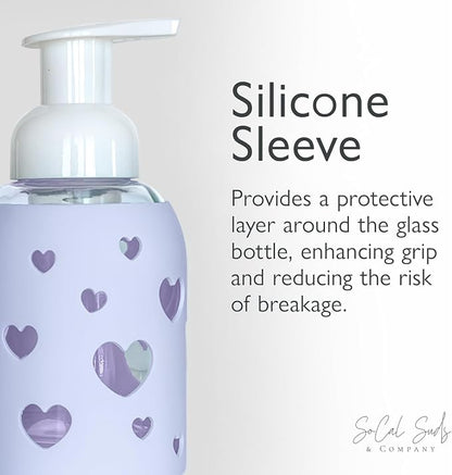 SoCal Suds & Company Glass Foaming Hand Soap Dispenser, Heart Silicone Sleeve - Image 5