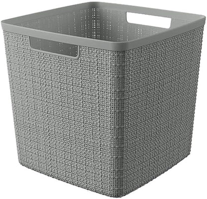 Curver Set of 4 Jute Large Cube Decorative Plastic Organization and Storage - Image 3