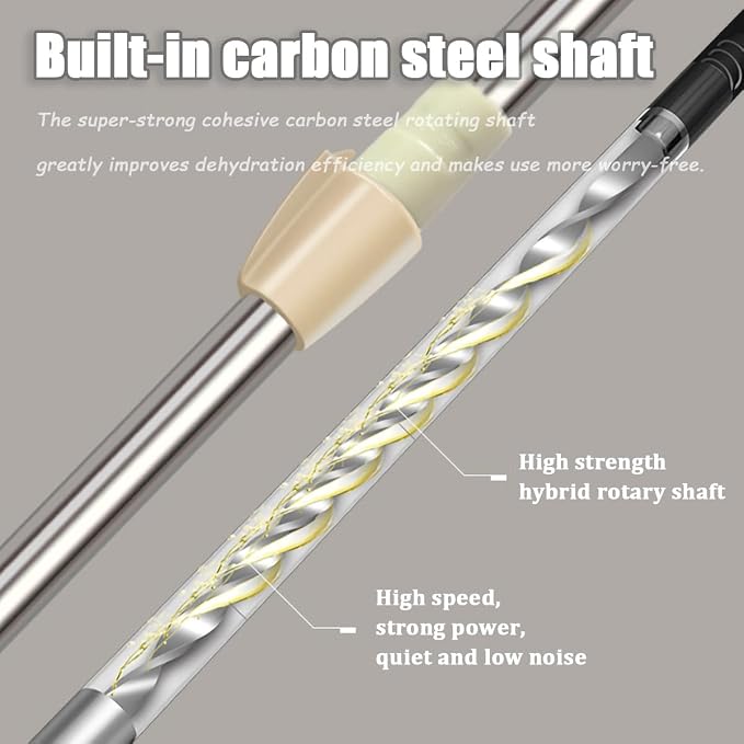 Extended Spin Mop Replacement Mop Handle, Upgraded 60-inch 360 Degrees Rotating - Image 3