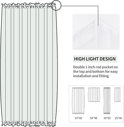 DWCN French Door Curtains – Rod Pocket Thermal Curtain - Image 3