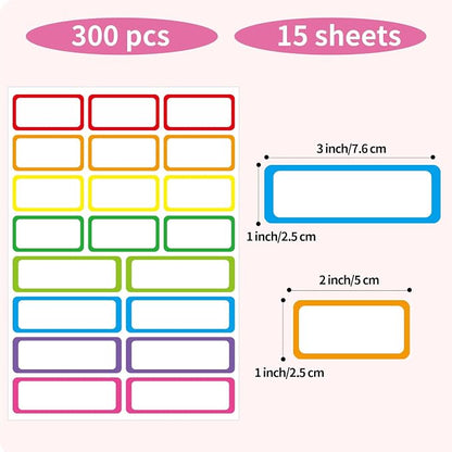 STARLIBOO Colored Labels, Removable Labels Stickers, Self-Adhesive Rectangular - Image 2