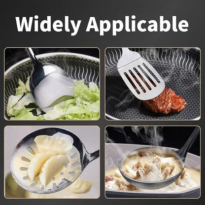 Stainless Steel Cooking Utensils Set, Wok Utensils Set Include Wok Ladle - Image 4