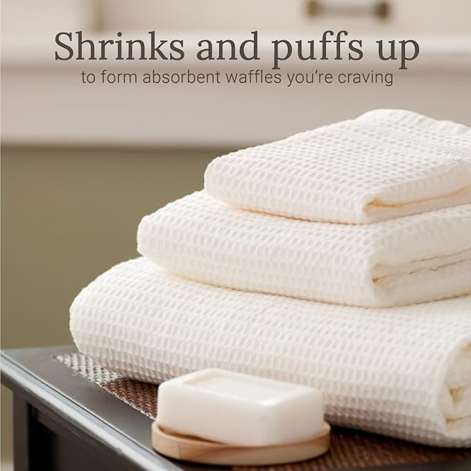 GILDEN TREE Waffle Towels for Bathroom, 100% Cotton Quick Dry Towel, Waffle - Image 3