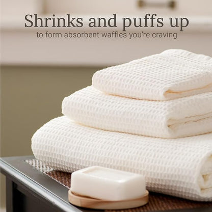 GILDEN TREE Waffle Towel Set Quick Dry Thin | 2 Bath Towels | 2 Hand Towels | 2 - Image 3