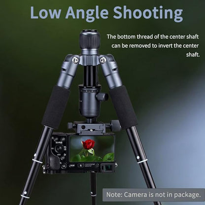 Portable Desktop Mini Tripod with Panning Handle, 20" / 52cm Desk Tabletop Aluminum Alloy with 360° Ball Head, Compact Tripod for DSLR Camera Video Camcorder, Load up to 13lb / 6kg