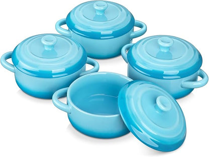 LOVECASA Mini Cocotte Set, 12 OZ Small Casserole Dishes by LOVECASA