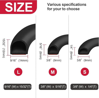【New Upgrade】 Silicone Door Weather Stripping Door Seal Strip, 19.7 Feet - Image 3