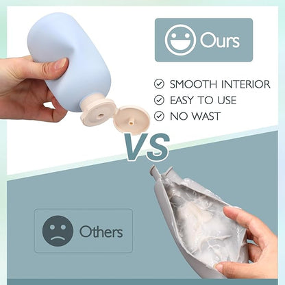 ASEVAT 6.7oz 4pack Refillable Travel Shampoo and Conditioner Bottles, Travel Size containers, Travel Bottle for toiletries, Squeeze Bottles with Flip Cap, Empty Plastic Leak Proof Travel Bottles