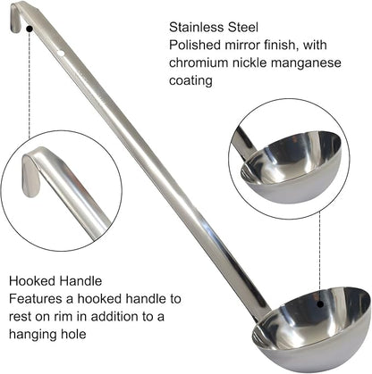 4 Oz Stainless Steel Ladle, 11.8" Long Handle Length - Image 3