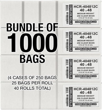 Aluf Plastics High Density Trash Bags, 45 Gallon, 12 Micron, - Image 2