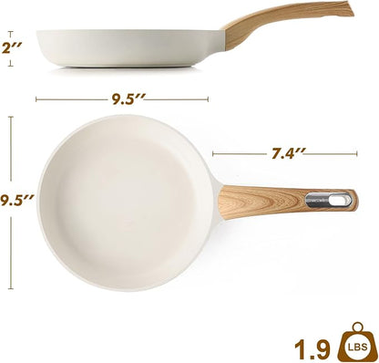 SENSARTE Ceramic Nonstick Frying Pan Skillet 9.5Inch Non Stick Omelette Pans - Image 7