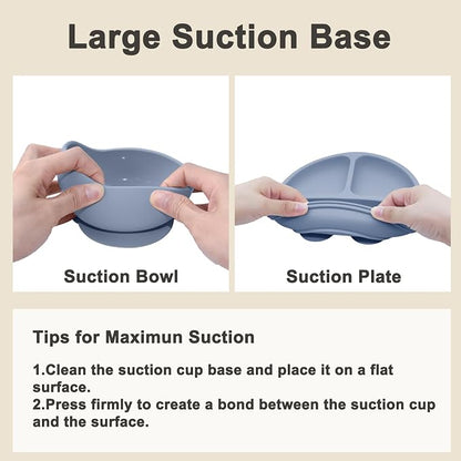 Silicone Baby Feeding Set | Baby Led Weaning Supplies Includes Suction Bowls - Image 5