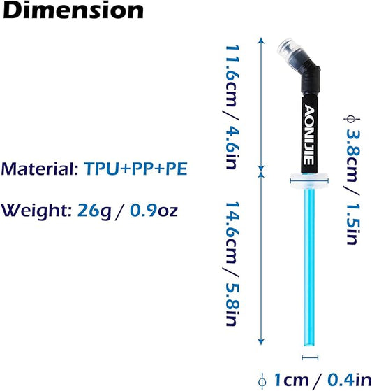 TRIWONDER TPU Soft Folding Water Bottles BPA-Free Collapsible Flask for Hydration Pack - Ideal for Running Hiking Cycling Climbing (Straw)