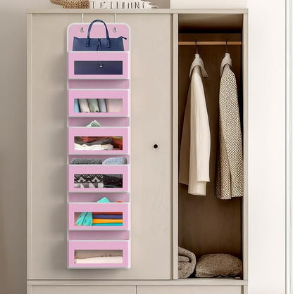 Simple Houseware 6 Clear Window Pocket Over Closet Door Storage Hanging - Image 4