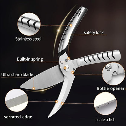 Kitchen Shears Heavy Duty, Stainless Steel Sharp Poultry Kitchen Scissors - Image 5