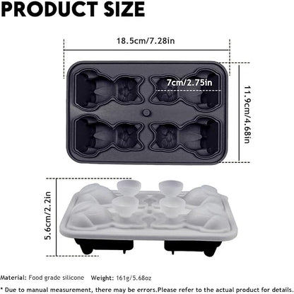 4 Cavities 3D Cat Ice Cube Molds, Cute Cat Shape Ice Mold, Large Ice Cube Tray - Image 2