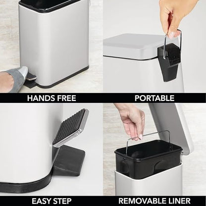 mDesign Pedal Bin — Waste Bin - Image 5