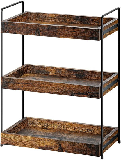 Bathroom Counter Organizer, 3-Tier Wood Spice Rack Organizer by SANRETAHO