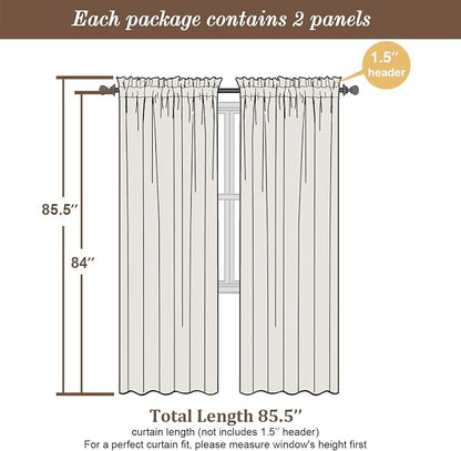 Chyhomenyc Mustard Yellow Sheer Curtains 84 Inch Length 2 Panels, Light - Image 2
