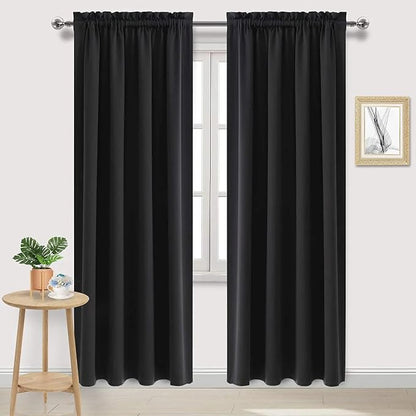 DWCN Black Blackout Curtains for Bedroom, 60 x 84 inches Long by DWCN