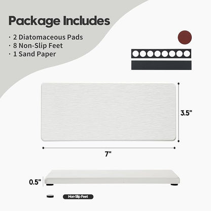 2PCS 7"x3.5" Water Absorbing Bathroom Sink Vanity Trays, Diatomite Stone Quick - Image 2