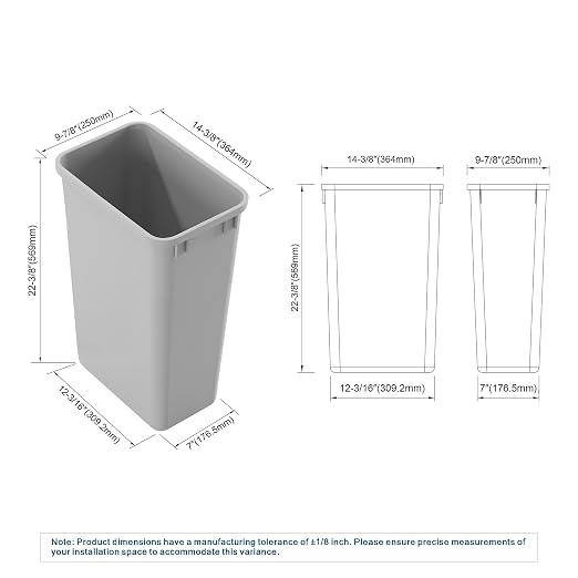 Dowell 5 Pack 50Qt Wastebasket Trash Container, - Image 4