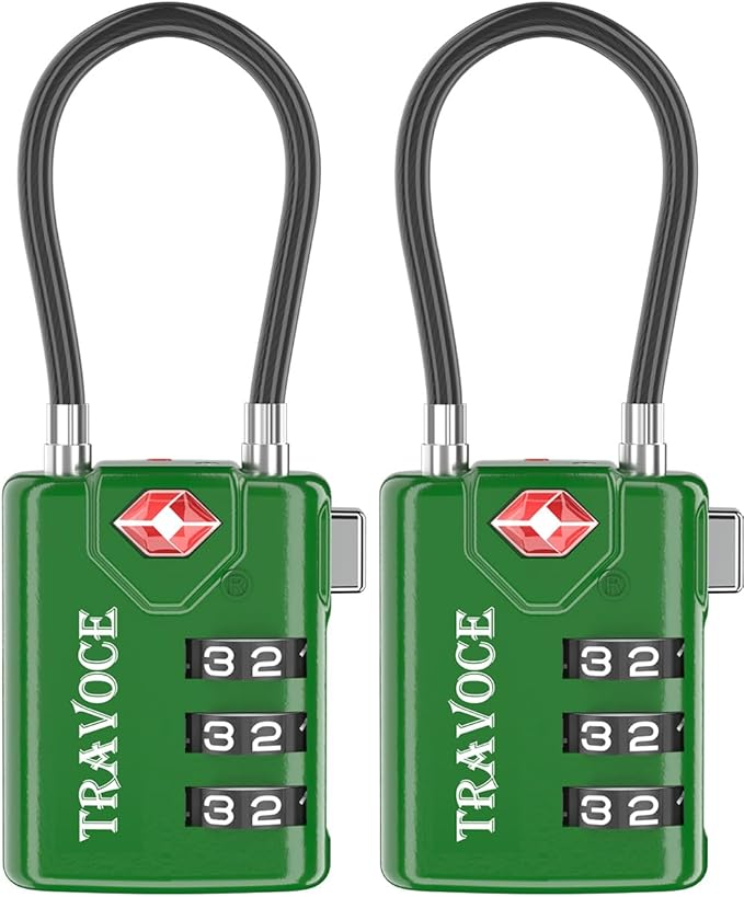 TSA Approved Luggage Locks, Travel Locks Which Also Work Great as Gym Locks, Toolbox Lock, Backpack and More 1,2,4,6 &10 pk (Army Green)